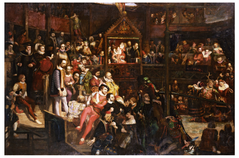 768x510 Queen Elizabeth Viewing The Performance - Theatre Painting