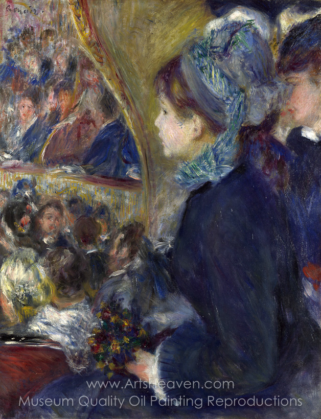 628x820 Reproduction Painting Pierre Auguste Renoir At The Theatre (La - Theatre Painting