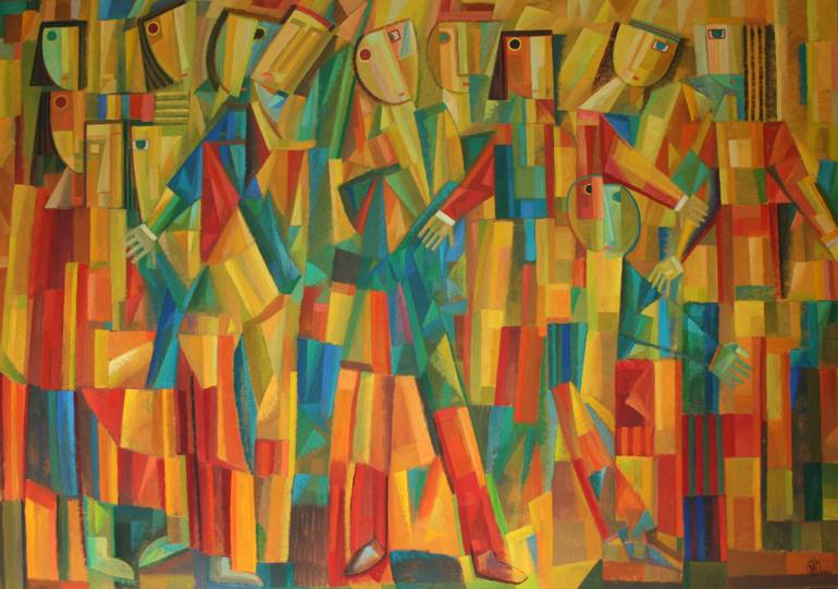 770x541 Saatchi Art Puppet Theatre Painting By Zaza Tuschmalischvili - Theatre Painting