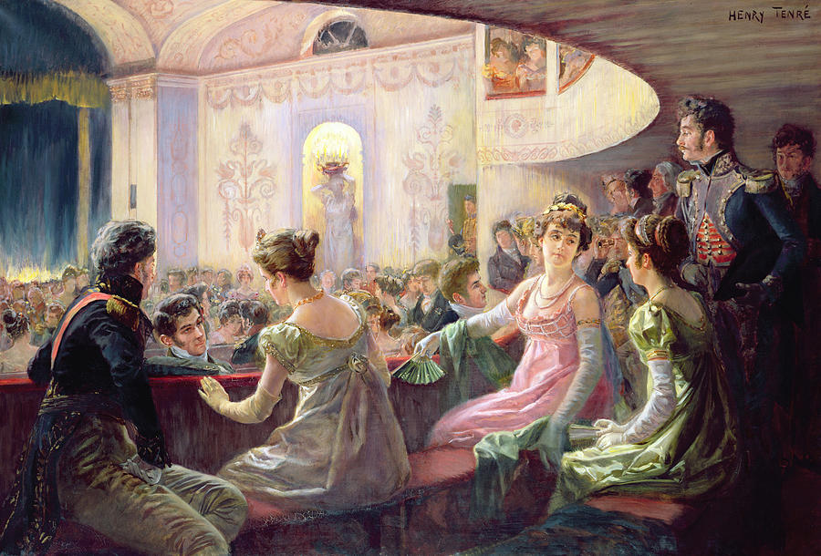 900x610 The Interval At The Theatre Painting By Charles Henry Tenre - Theatre Painting