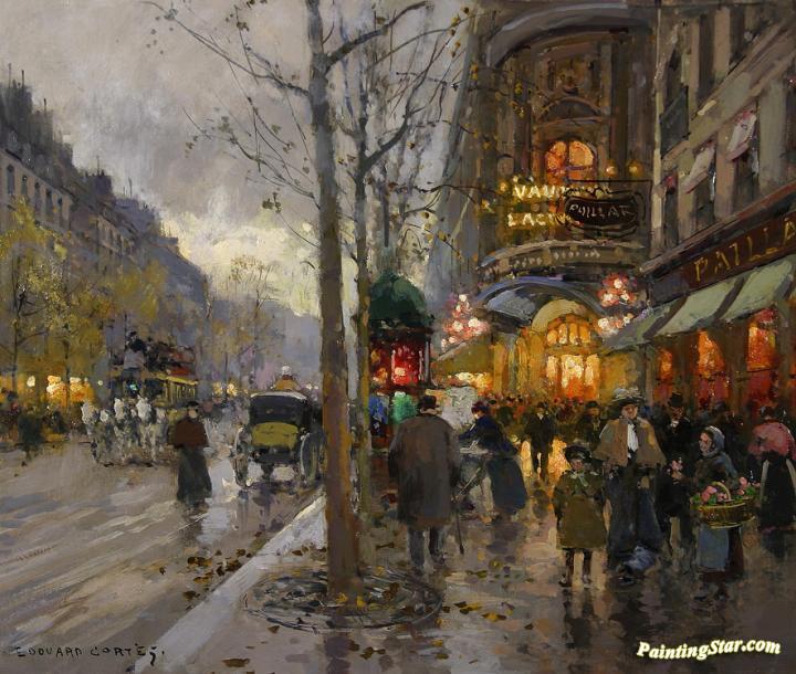 720x610 Theatre Du Vaudeville Artwork By Edouard Cortes Oil Painting - Theatre Painting