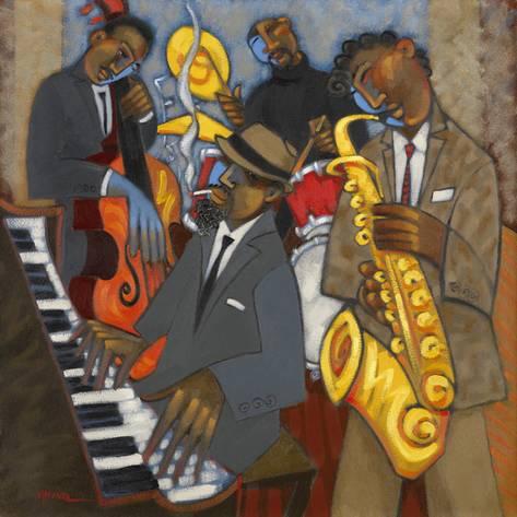 473x473 Thelonious Monk And His Sidemen Giclee Print By Marsha Hammel - Thelonious Monk Painting