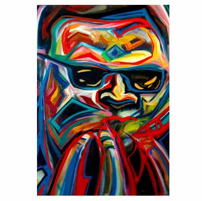 415x413 John Coltrane Modern Art Stylized Painting - Thelonious Monk Painting