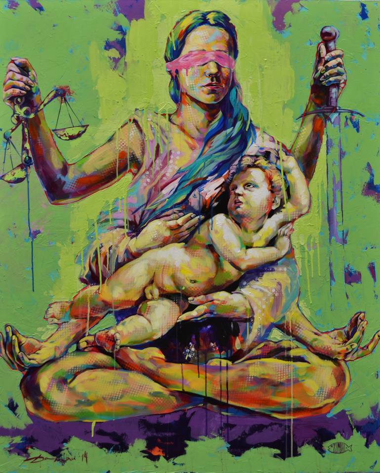 770x960 Saatchi Art Themis With Child In The Lotus Position Painting - Themis Painting