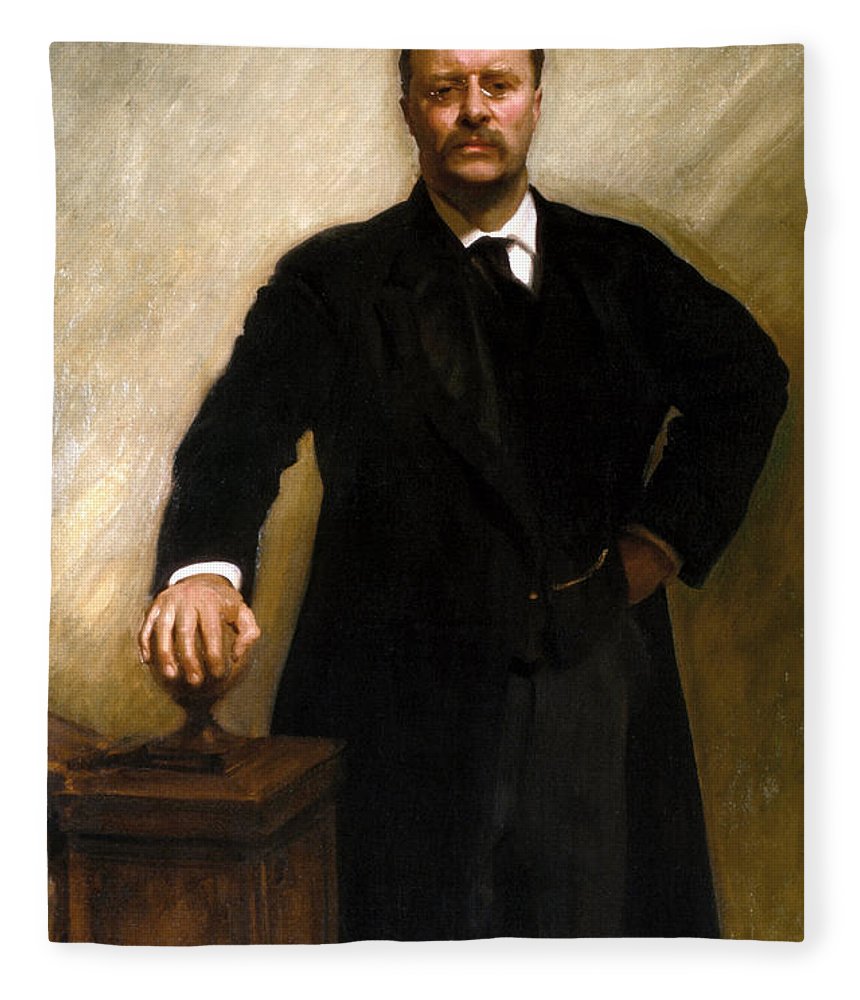 860x1000 President Theodore Roosevelt Painting Fleece Blanket For Sale By - Theodore Roosevelt Painting