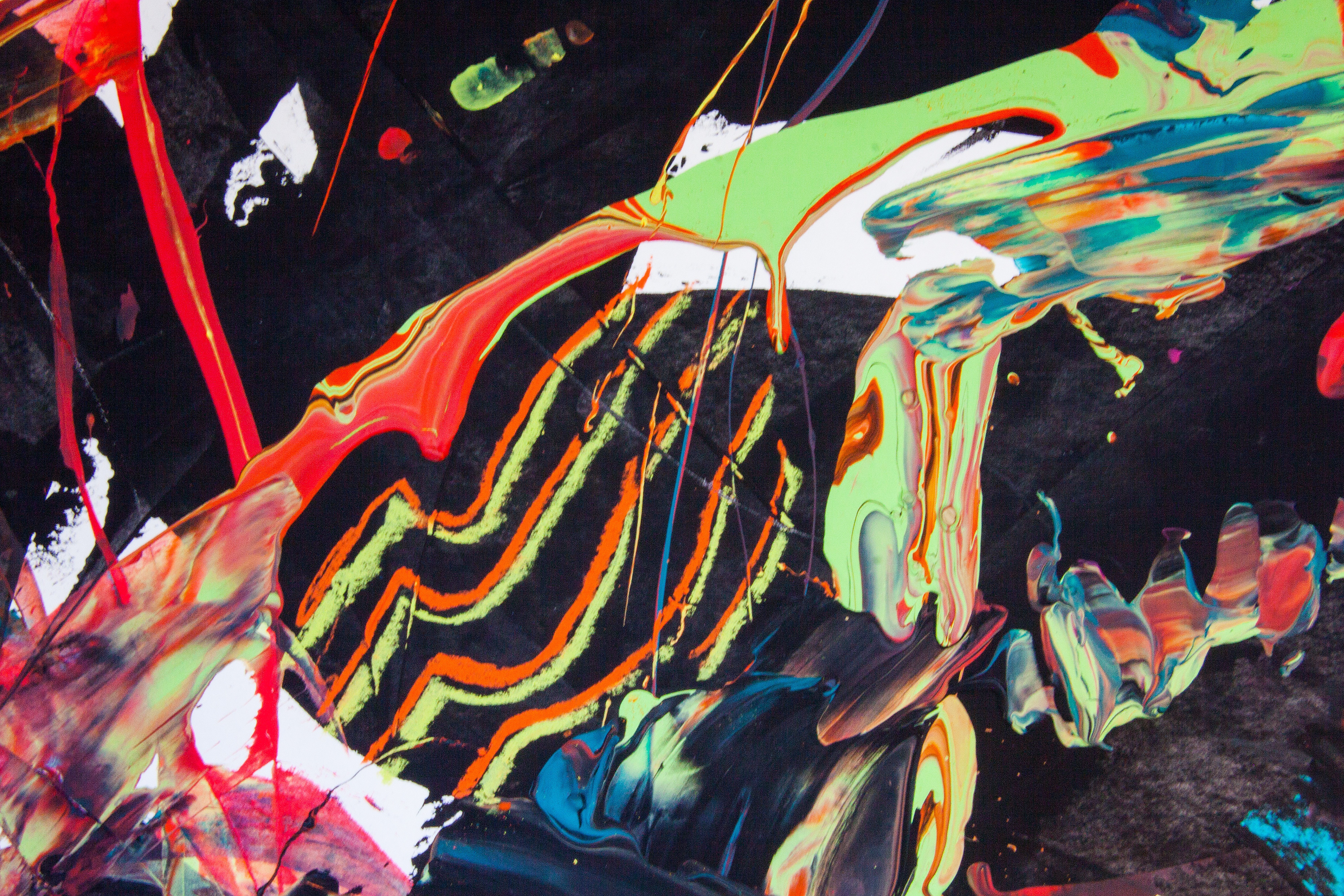 4752x3168 Free Images Abstract, Structure, Orange, Green, Red, Color - Therapeutic Painting