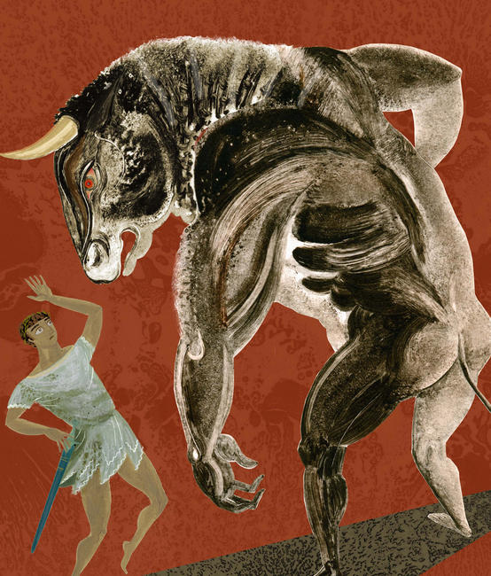 554x650 Theseus And The Minotaur By Sarah Young - Theseus And The Minotaur Painting