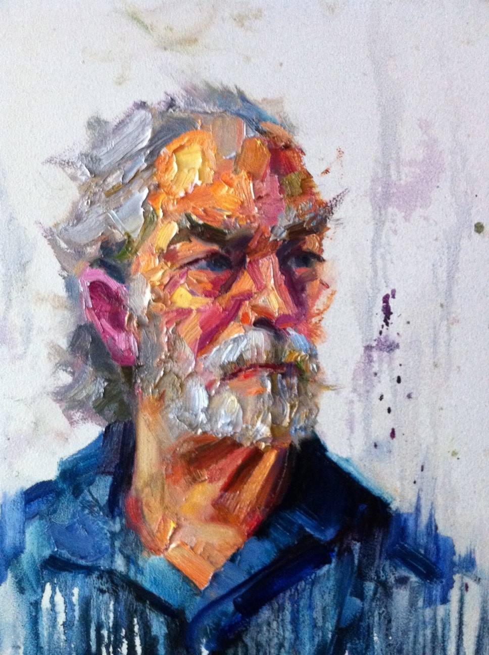 968x1296 Thick Impasto Head Study Oil Painting - Thick Painting