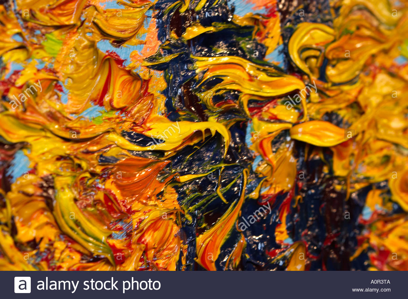 1300x955 A Close Up View Of An Oil Painting With Thick Impasto Stock Photo - Thick Painting