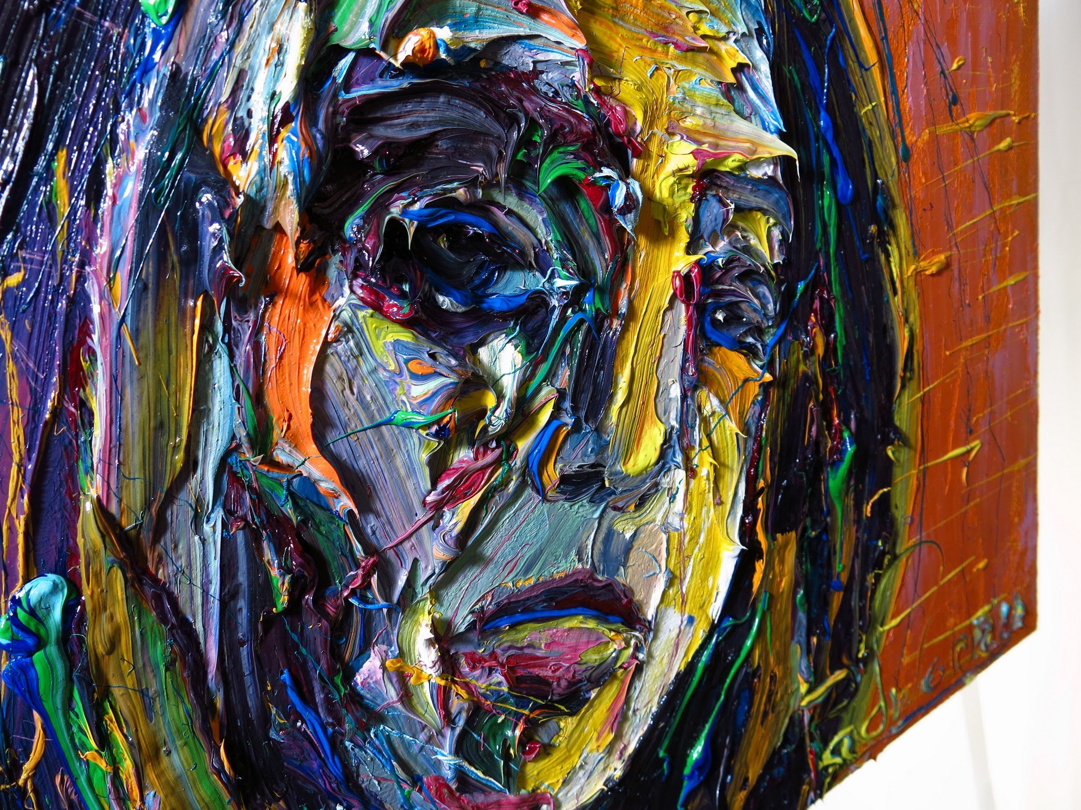 2200x1650 Expressionist Oil Painting X933 Very Thick Impasto Oil Paintings - Thick Painting