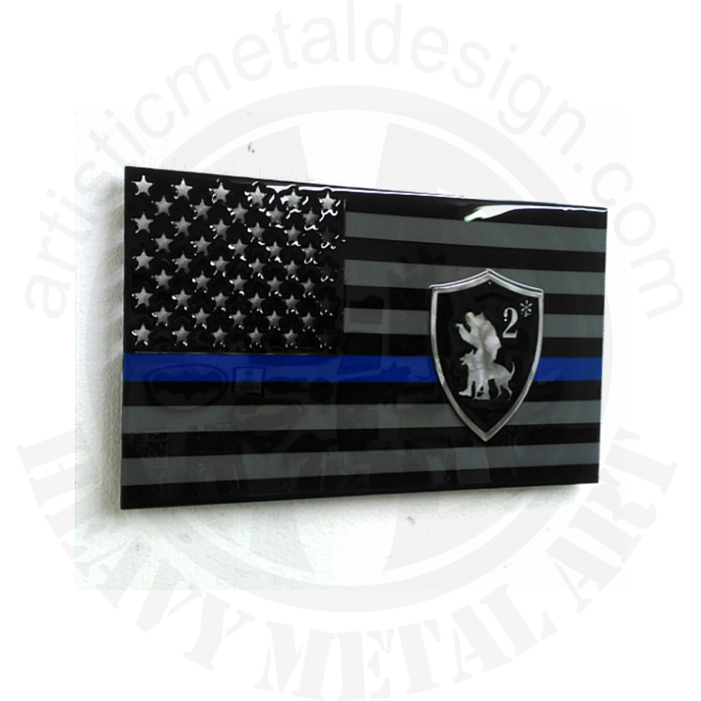 1000x1000 Thin Blue Line Flag K9 Unit - Thin Blue Line Canvas Painting