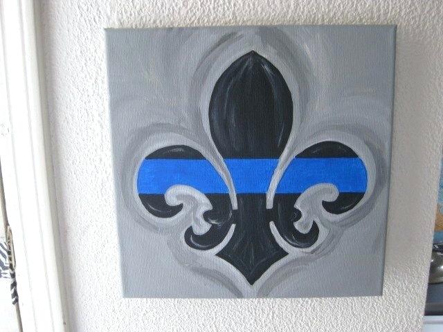 640x480 Thin Blue Line Wall Decor Thin Blue Line X Canvas Art Painting - Thin Blue Line Canvas Painting