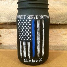 236x236 Thin Blue Line (Law Enforcement) Canvas Painting. Wonderful - Thin Blue Line Canvas Painting