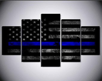 340x270 Thin Blue Line Art Etsy - Thin Blue Line Canvas Painting
