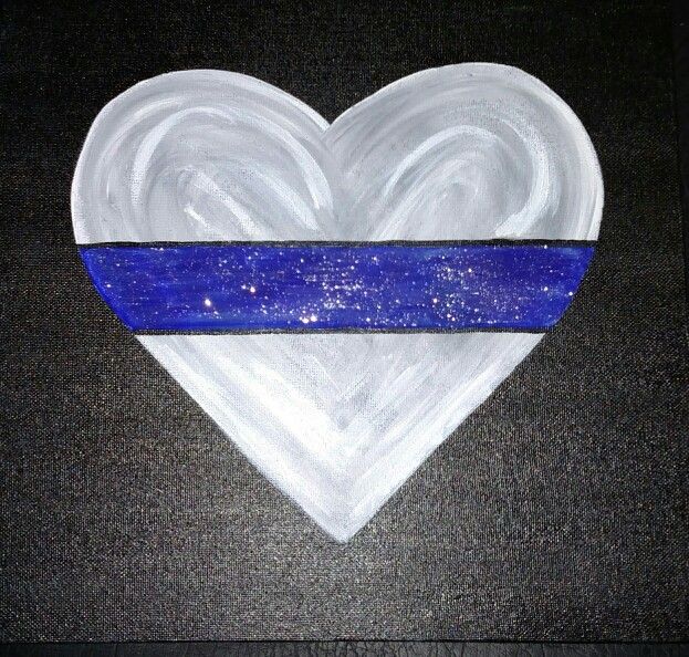 623x594 Thin Blue Line By Kreativheart Canvas Painting - Thin Blue Line Canvas Painting