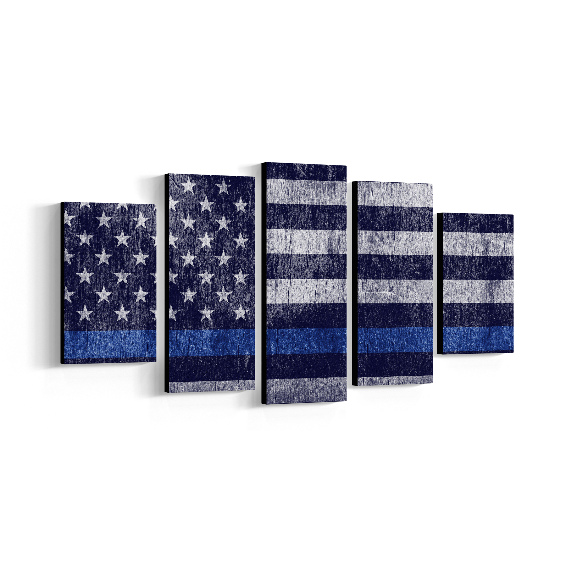 1800x1800 Police Wall Art - Thin Blue Line Canvas Painting