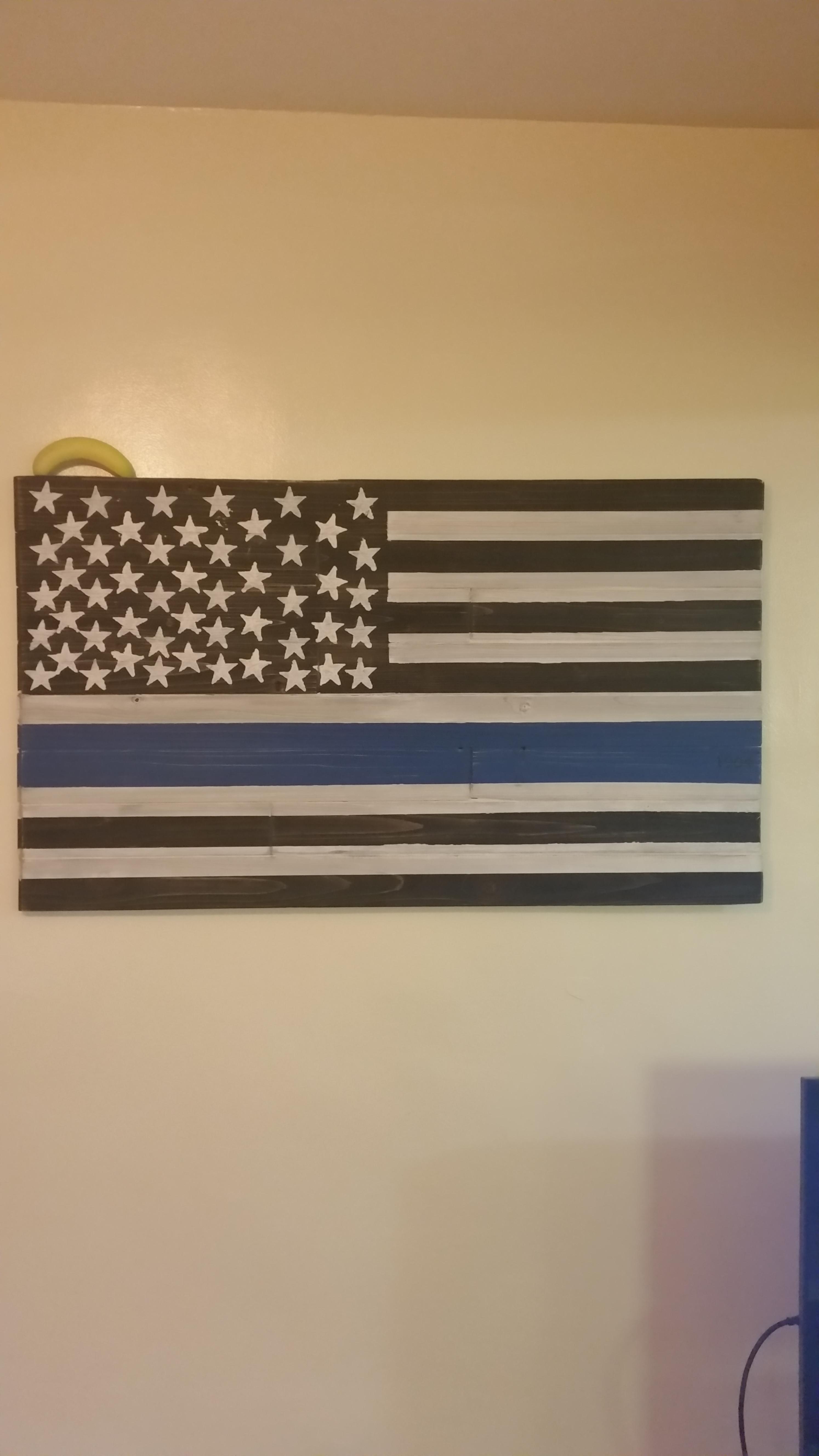 2988x5312 Just Wanted To Show The Community This Awesome Thin Blue Line Flag - Thin Blue Line Flag Painting