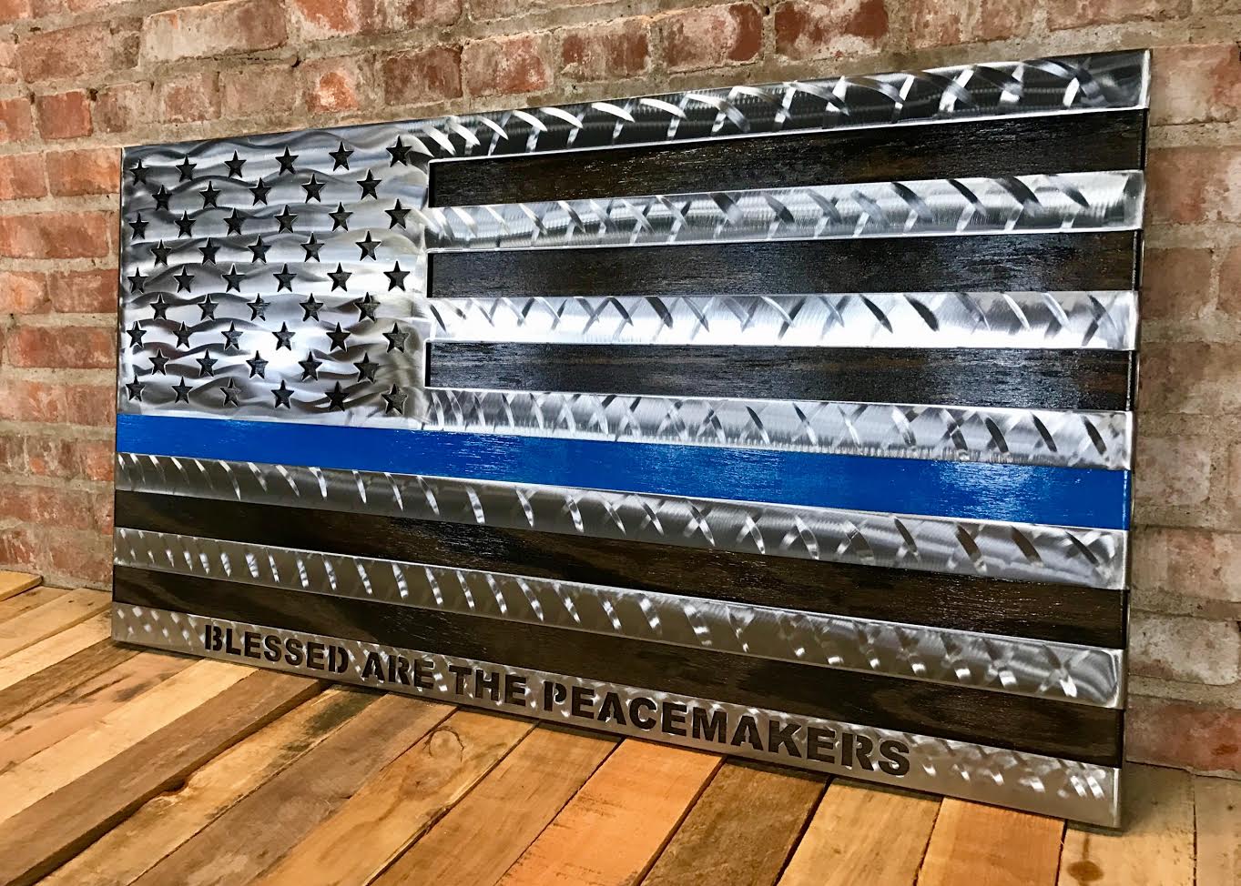 1363x974 Thin Blue Line Flag - Thin Blue Line Flag Painting