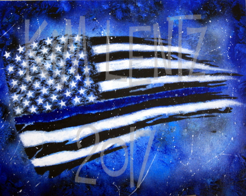 800x639 Thin Blue And Red Line The Way I See Things - Thin Blue Line Flag Painting