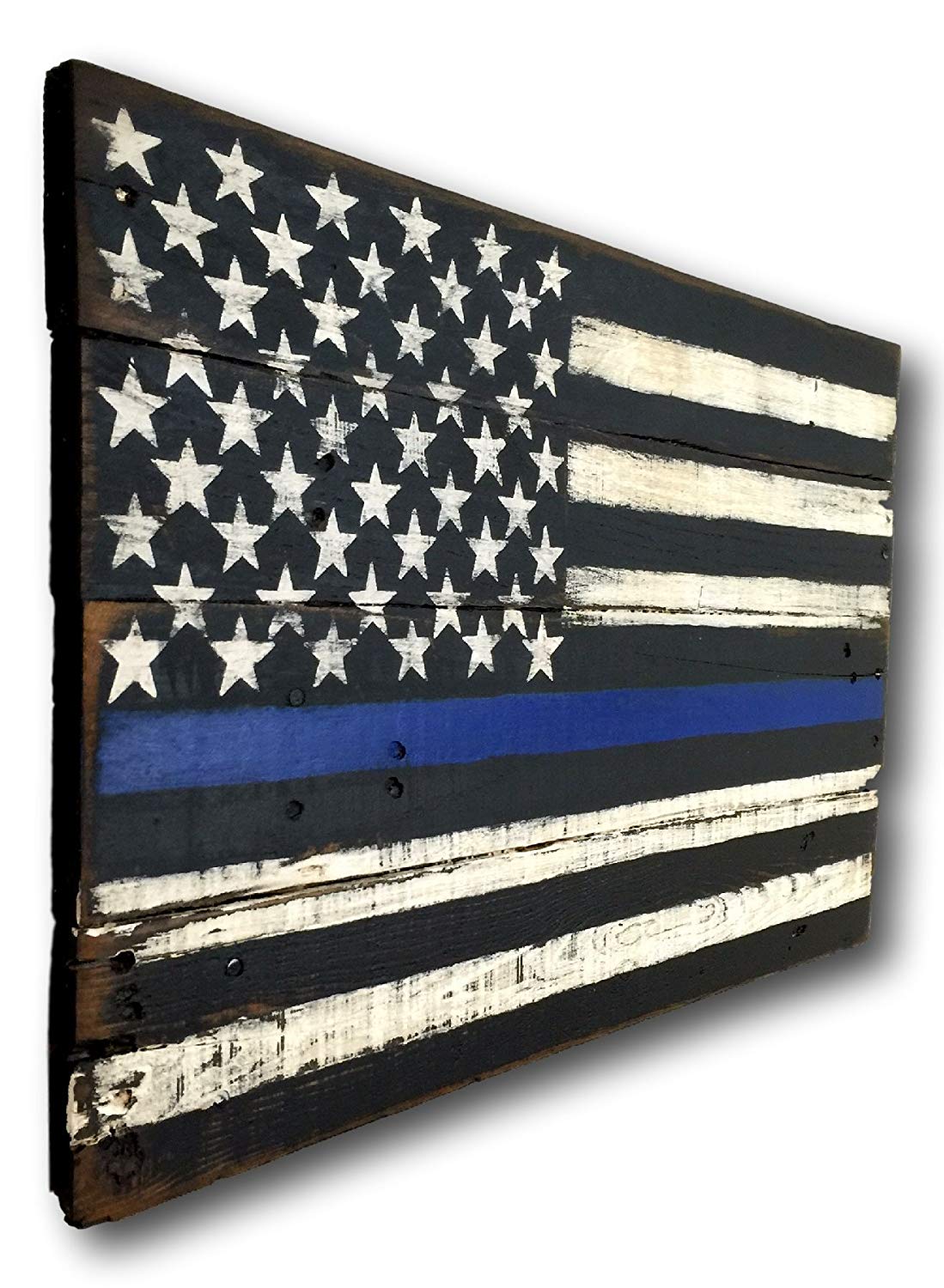 1099x1500 Thin Blue Line Flag Thin Blue Line Wood Flag Law - Thin Blue Line Flag Painting