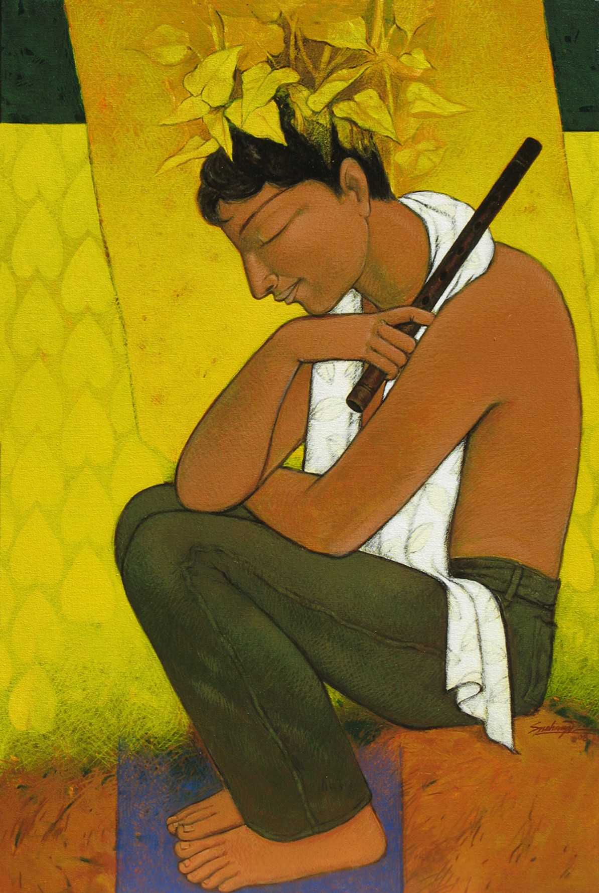 1194x1779 Thinker By Artist Snehangshu Shekhar Das Decorative, Painting - Thinker Painting