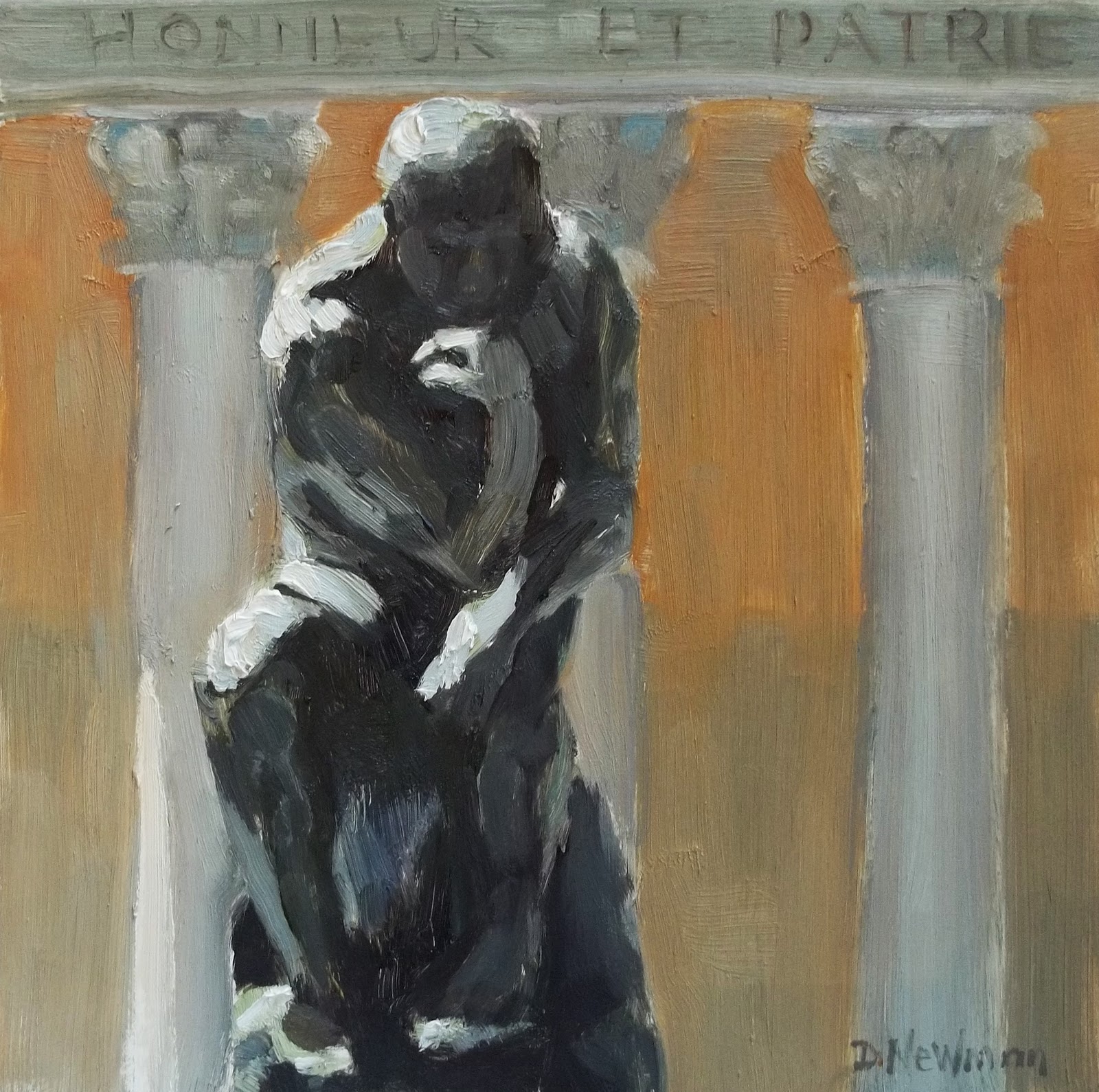 1600x1590 Dnewmanpaintings While On The Subject Of Art - Thinker Painting