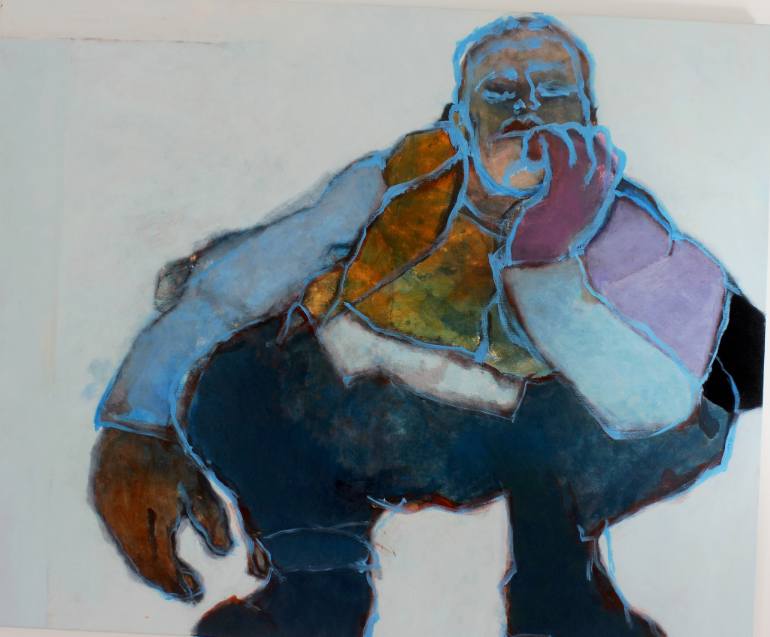 770x637 Saatchi Art Thinking Is Ok Painting By Andrea Janssens - Thinking Painting