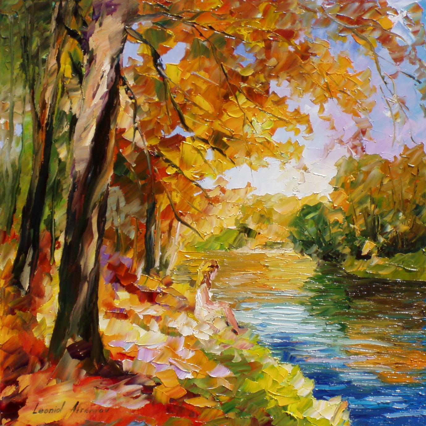 1379x1379 Thinking Time Palette Knife Oil Painting On Canvas By Leonid - Thinking Painting