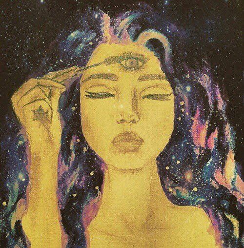 500x508 Art, Girl Drawing Psychedelic Third Eye Art - Third Eye Painting