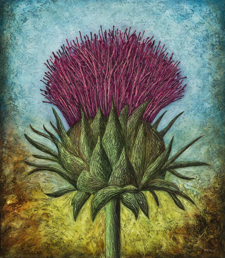 770x883 Saatchi Art The Mighty Thistle Painting By Mark Sermon - Thistle Painting