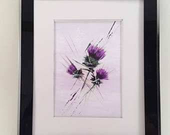 340x270 Thistle Painting Etsy - Thistle Painting