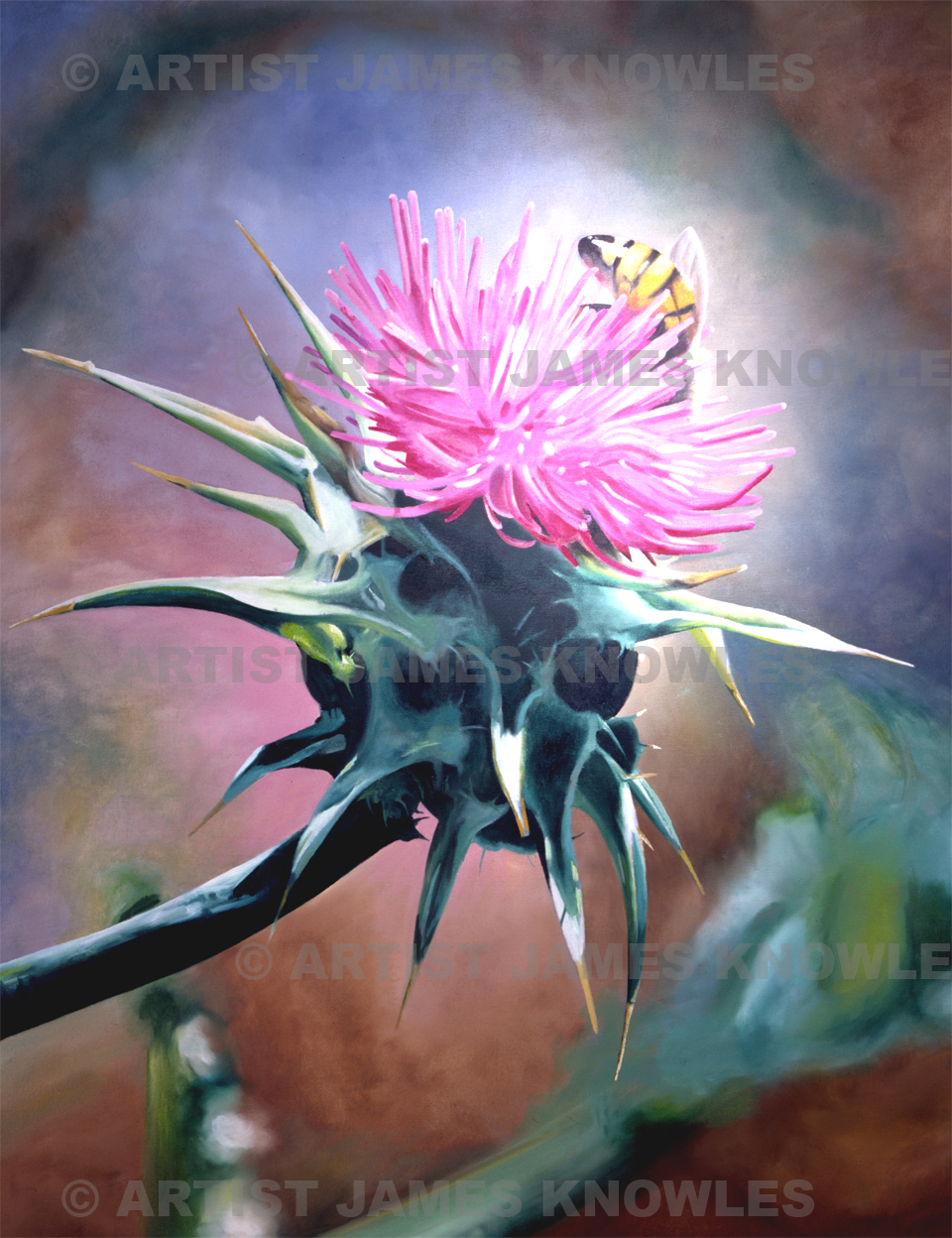 960x1248 Milk Original Oil Painting - Thistle Painting