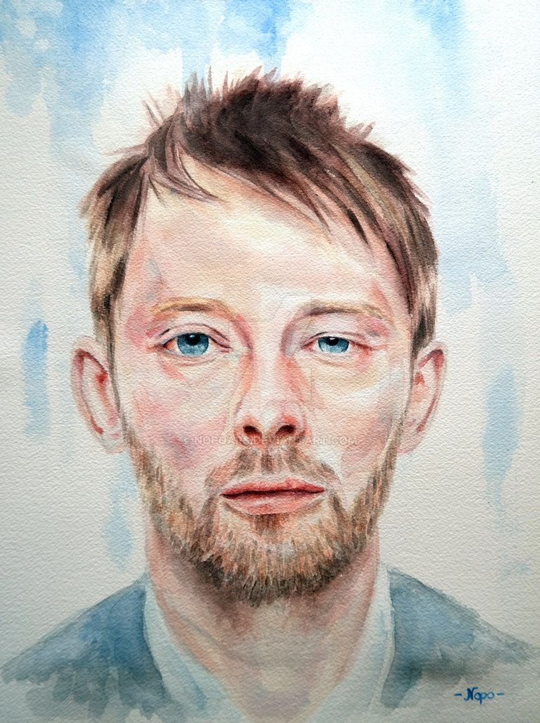 772x1034 Thom Yorke, Watercolor By Nopoars Inspirationillustrationart - Thom Yorke Painting