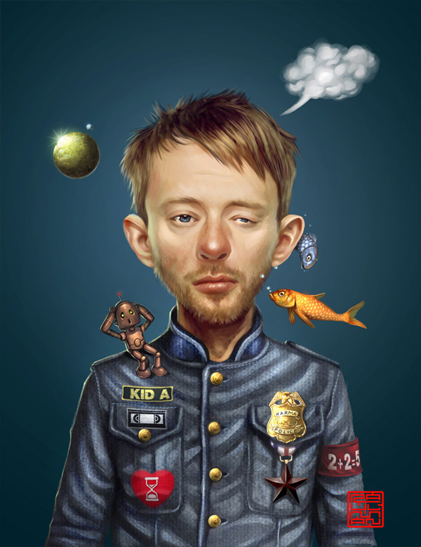 600x779 Thom Yorke Tribute On Behance - Thom Yorke Painting