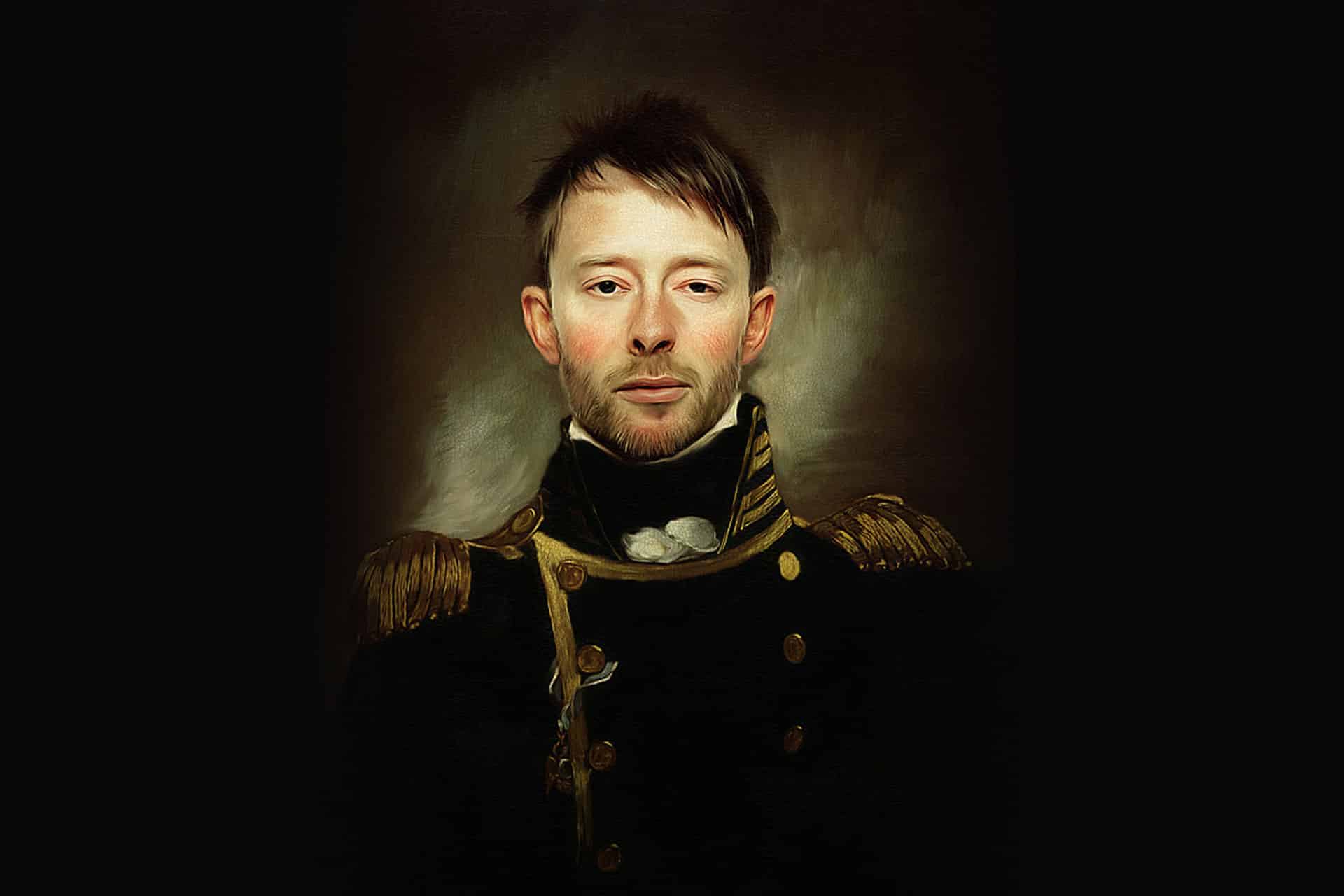 1920x1280 Thom Yorke Photoshop Portrait In Oils With Realistic Texture - Thom Yorke Painting