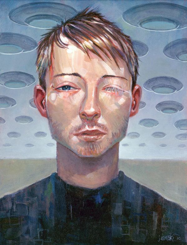 600x787 Waiting For The A Portrait Of Thom Yorke. - Thom Yorke Painting