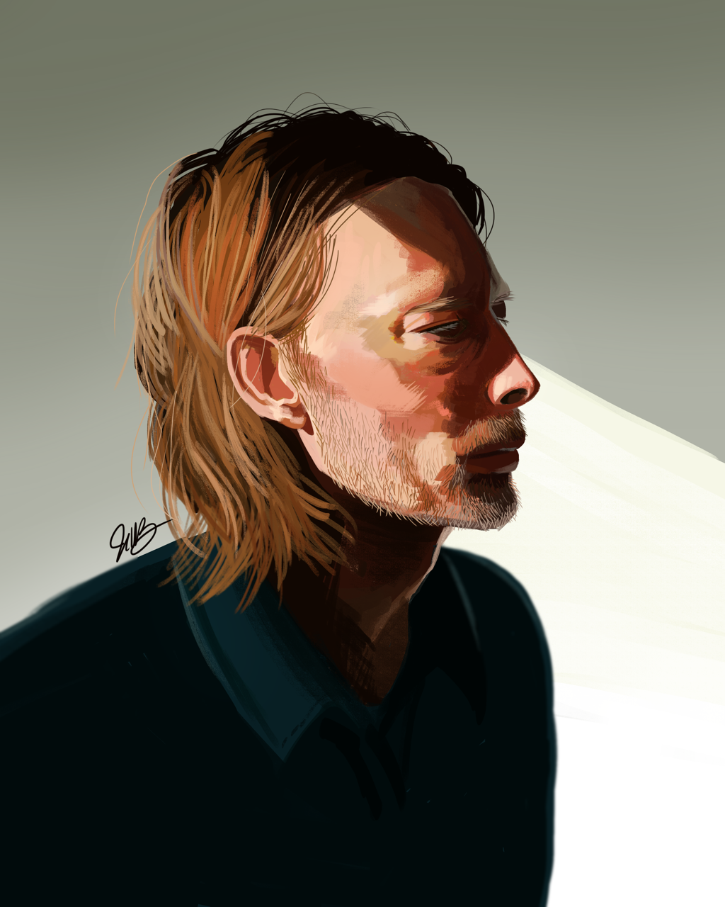 1024x1280 Arts And Farts, A Thom Yorke Painting Study I Did Last Week. I'Ve - Thom Yorke Painting
