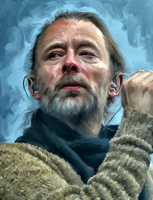500x656 Thom Yorke, Smudge Paint Art Thom Yorke - Thom Yorke Painting