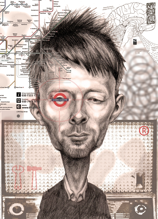550x764 Thom Yorke By Gabrio76 - Thom Yorke Painting