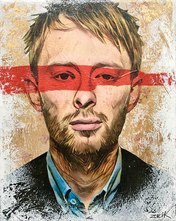 718x900 Everything In Its Right Place Painting By Bobby Zeik - Thom Yorke Painting