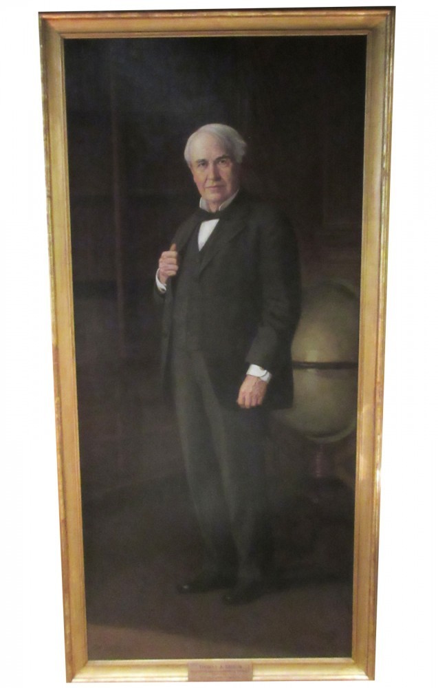 637x1000 Larger Than Life Portrait Painting Of Thomas Edison, Signed By Him - Thomas Edison Painting