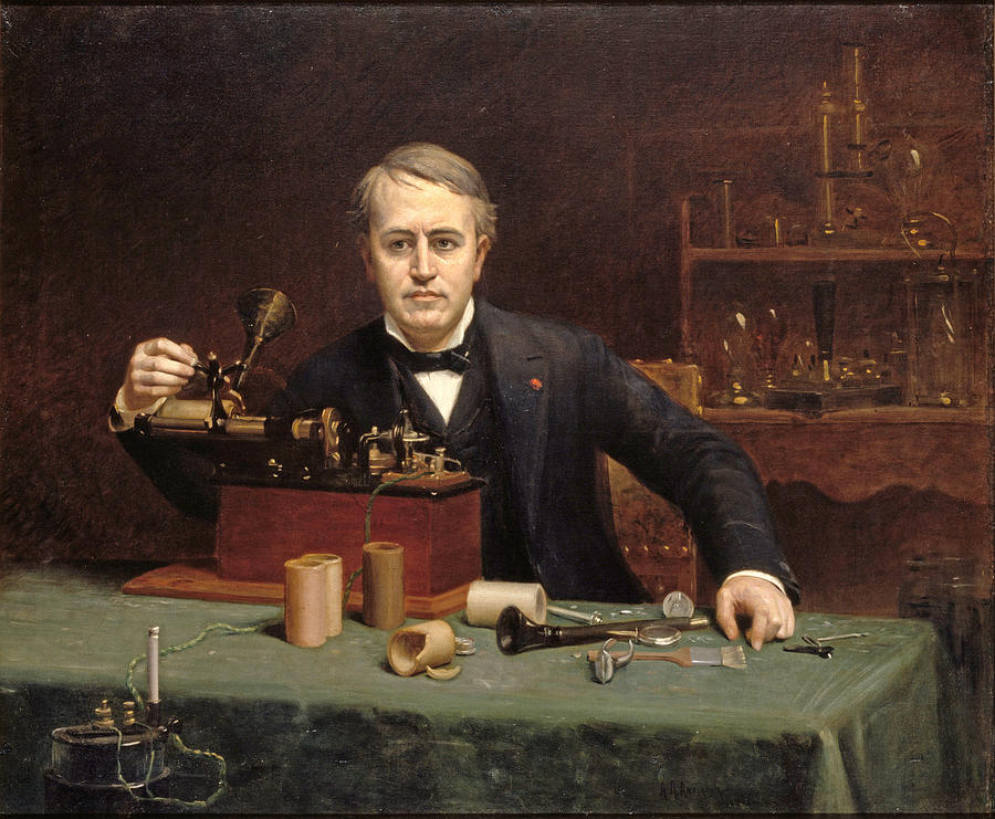 900x741 Thomas Alva Edison Painting By Abraham Archibald Anderson - Thomas Edison Painting
