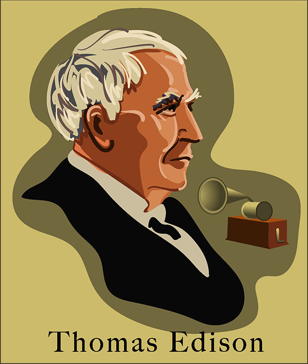 600x709 Thomas Edison Artopia - Thomas Edison Painting