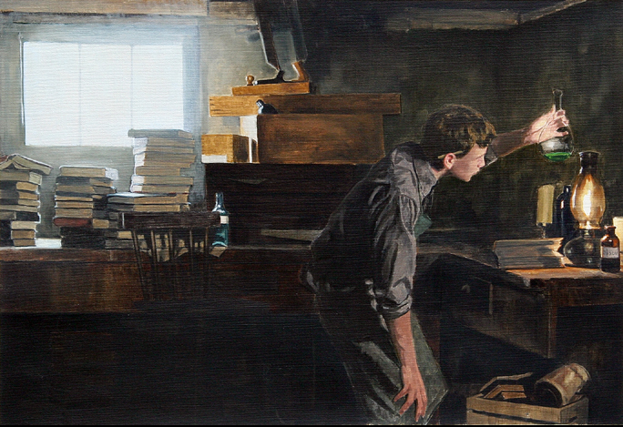 684x469 Young Thomas Edison - Thomas Edison Painting