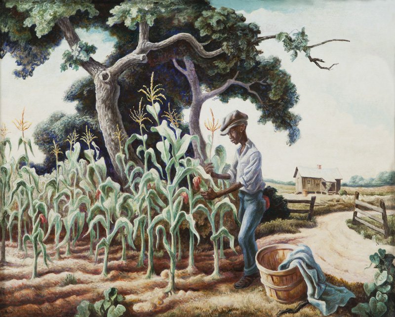 800x642 Thomas Hart Benton Roasting Ears Egg Tempera - Thomas Hart Benton Painting