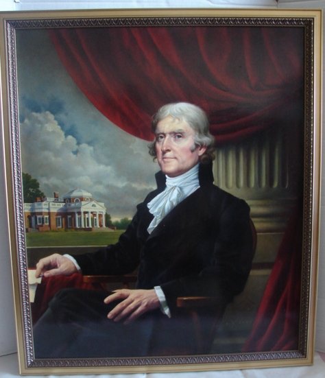 474x551 Painting Of Thomas Jefferson By Mj Deas - Thomas Jefferson Painting
