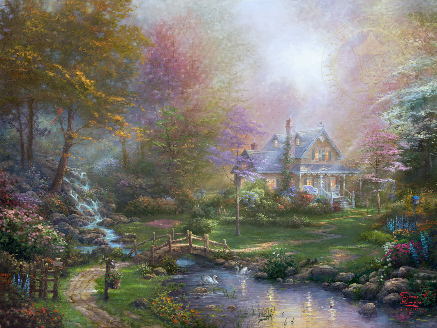 1500x1125 Mother's Perfect Day, - Thomas Kinkade Painting