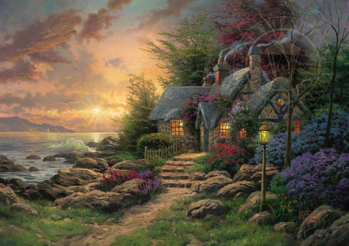 1200x845 Seaside Hideaway Limited Edition Art The Thomas Kinkade Company - Thomas Kinkade Painting