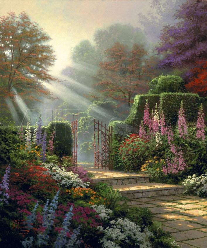 707x849 Thomas Kinkade Paintings For Sale,garden Of Grace,modern Art,home - Thomas Kinkade Painting