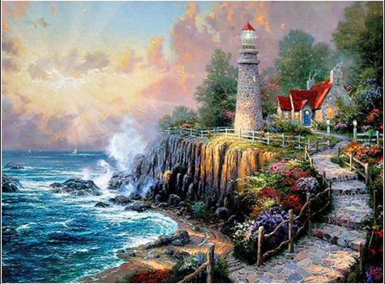 541x400 Thomas Kinkade The Light Of Peace Painting Best Paintings For Sale - Thomas Kinkade Painting